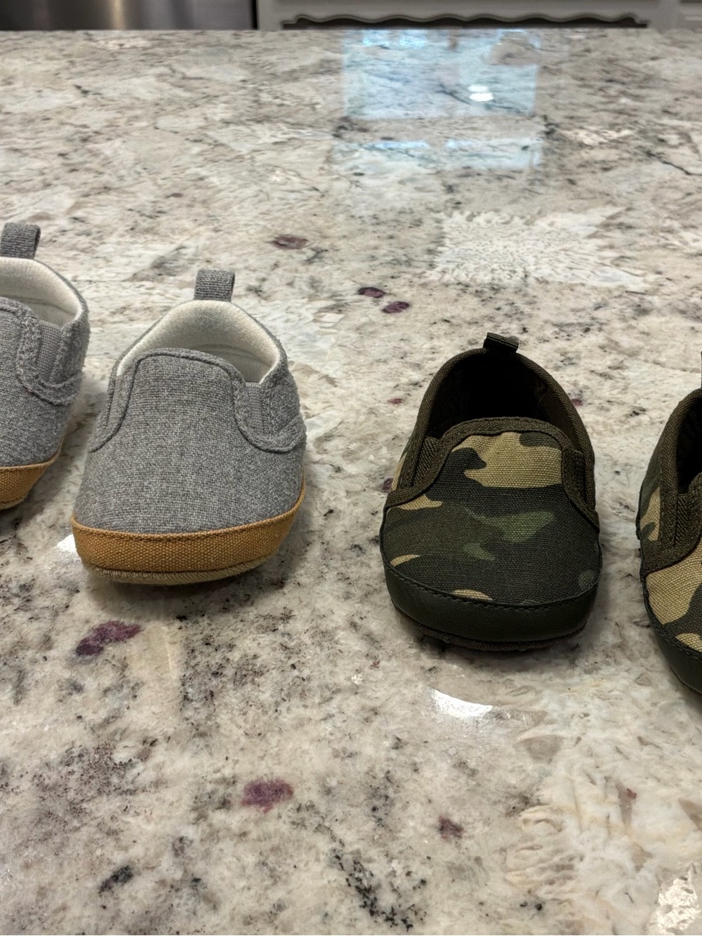 Carter's Gray and Green Camo Baby Slip-On Shoes